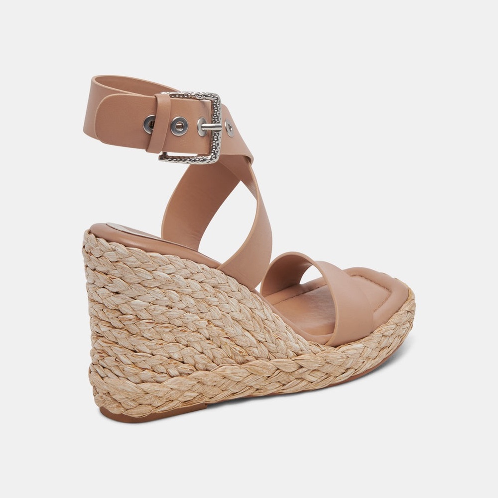 Dolce Vita Aldona Braided Raffia Ankle Strap Wedge Sandal Belgium Sweet - Picture 13 of 15